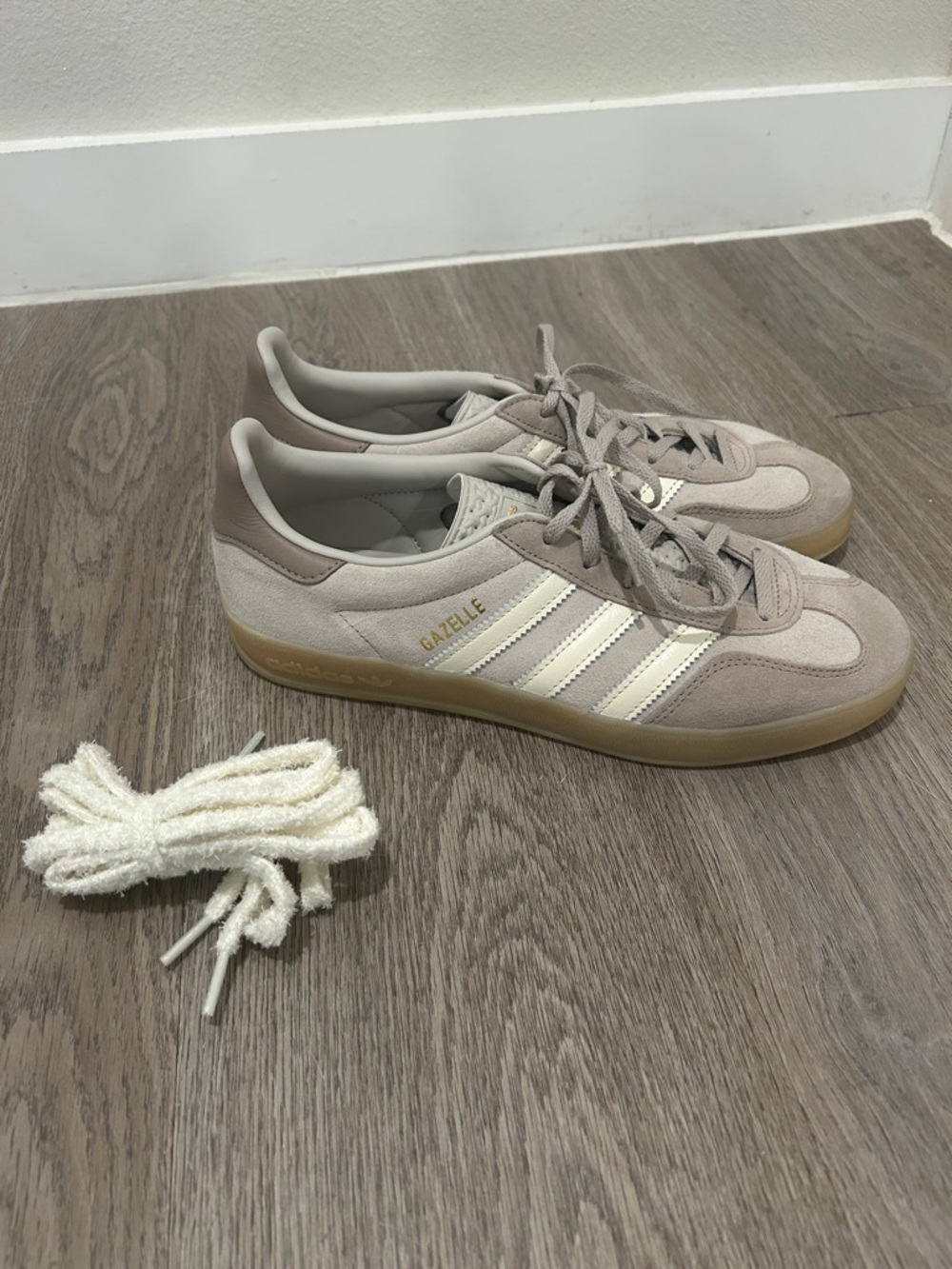 adidas Gazelle Women’s Sneakers — Light Taupe & Cream